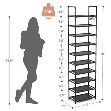 LANTEFUL Tall Narrow Shoe Rack for 20-25 Pairs