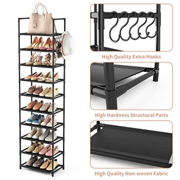 LANTEFUL Tall Narrow Shoe Rack for 20-25 Pairs