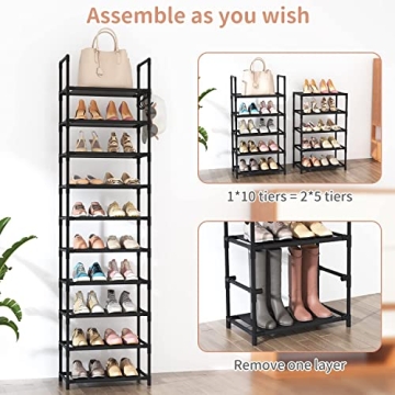 LANTEFUL Tall Narrow Shoe Rack for 20-25 Pairs