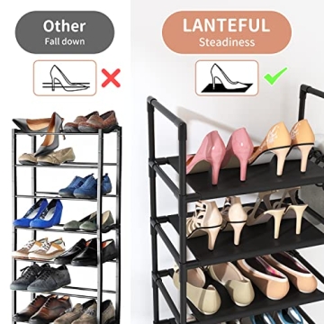 LANTEFUL Tall Narrow Shoe Rack for 20-25 Pairs