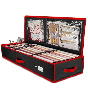 Christmas Storage Containers, 40 Inch Gift Wrap Organizer for Paper Ornaments, Christmas Wrapping Pa...