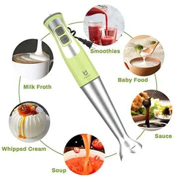 UTALENT 3-in-1 Hand Blender for Smoothies and Soups