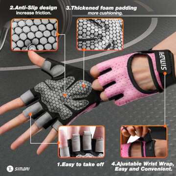 SIMARI Workout Gloves Men Women Weight Lifting Gym Exercise Cycling Full Palm Protection Breathable ...