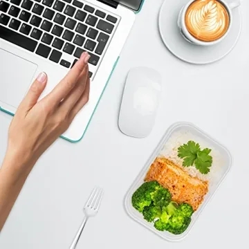 PrepNaturals 50 Pack Meal Prep Containers - 50 Pack of 25 Oz 100% BPA-free Plastic Food Storage Containers with Lids - Reusable Plastic Containers with Lids - Dishwasher Safe Lunch Containers