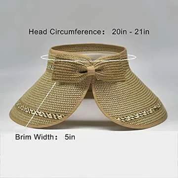 Adjustable Women Sun Visors with UPF 50+ Protection