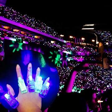 Novelty Place 40Pcs LED Party Finger Lights for Kids, LED Finger Flashlight Light Up Finger Ring Toys for Party Favor, Halloween, Raves, Concert Shows