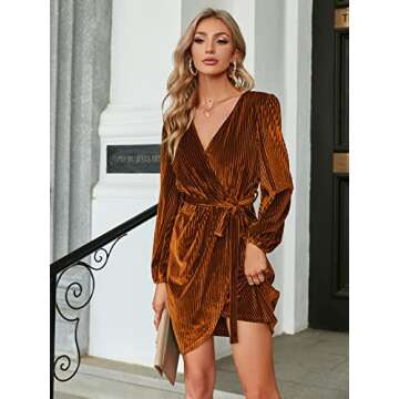 Chic BerryGo Velvet Mini Dress for Winter Events