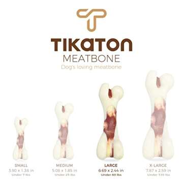 Tikaton Dog Chew Toys for Aggressive Chewers, Beef Flavor Durable Teething Bones for Large/Medium/Small Puppies