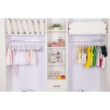 Quality Hangers 10” Wooden Baby Hangers with Clips | 20 Pack | Pant Skirt Hangers with 360-Degree ...