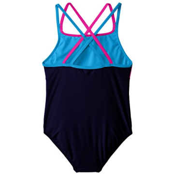 Speedo Girl's Navy One Piece Swimsuit, Size 8