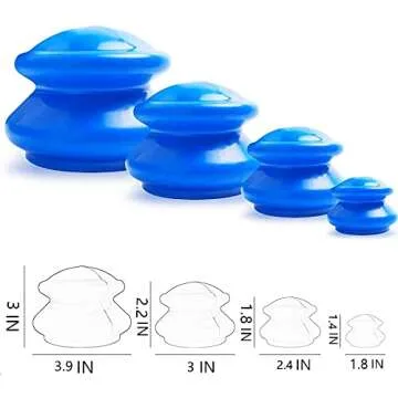 4 Size Cupping Therapy Sets Silicone - Cupping Therapy Professional Studio and Home Use Cupping Set, Stronger Suction Best for Myofascial Massage, Muscle, Nerve, Joint Pain