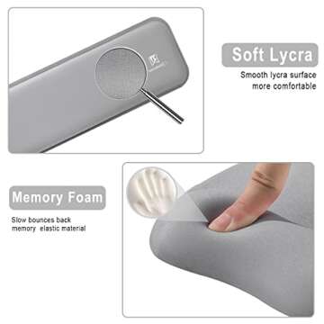 Ergonomic Memory Foam Wrist Rest Set for Keyboard & Mouse