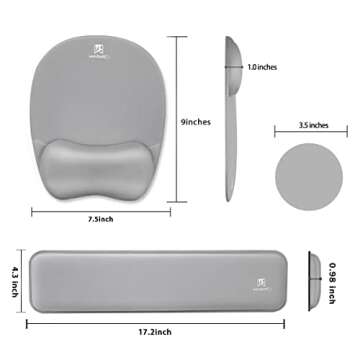 Ergonomic Memory Foam Wrist Rest Set for Keyboard & Mouse