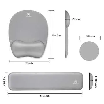Ergonomic Memory Foam Wrist Rest Set for Keyboard & Mouse