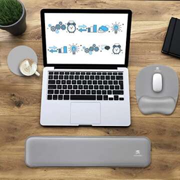 Ergonomic Memory Foam Wrist Rest Set for Keyboard & Mouse