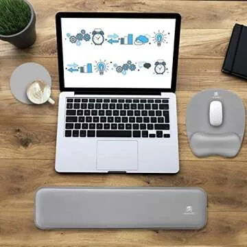 Ergonomic Memory Foam Wrist Rest Set for Keyboard & Mouse