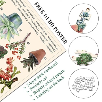 Vintage Succulent Puzzle for Adults 1000 Pieces