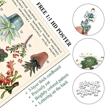 Vintage Succulent Puzzle for Adults 1000 Pieces