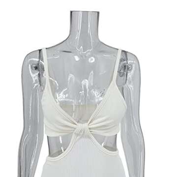 Lunoakvo Vacation Knitted Maxi Dresses for Women Summer Elegant Sexy Party Cut Out Backless Bodycon Dress