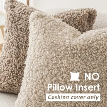 Foindtower Decorative Faux Fur Pillow Covers Set of 2
