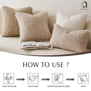 Foindtower Decorative Faux Fur Pillow Covers Set of 2