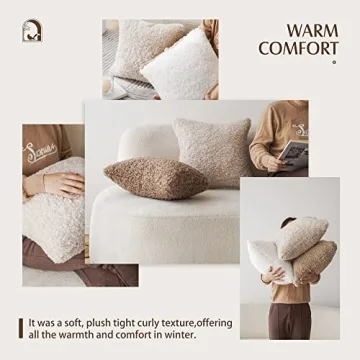 Foindtower Decorative Faux Fur Pillow Covers Set of 2