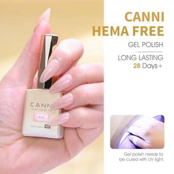 CANNI 9ml Hema-Free Fall Gel Nail Polish Set- 6Pcs Jelly Nude Pink Neutral Transparent Milky White Colors Gel Polish Kit, Soak Off LED Nail Gel Manicure Kit DIY at Home Salon Gifts for Women Girls