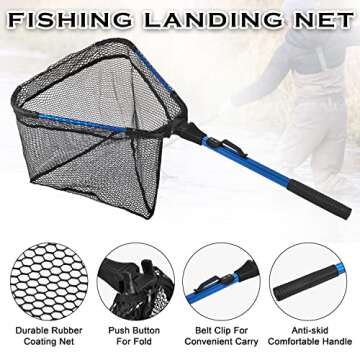 Versatile Fishing Landing Net with Telescoping Pole