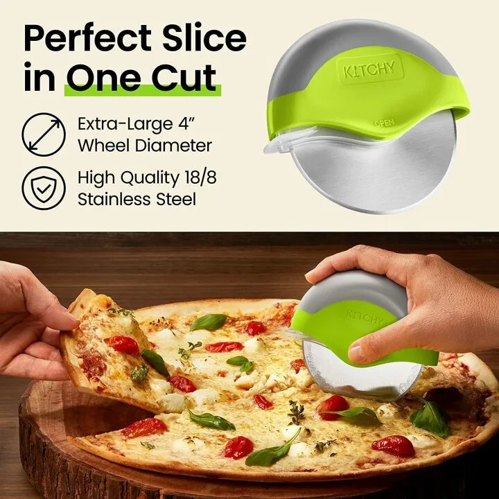 Ergonomic Kitchy Pizza Cutter Wheel with Guard