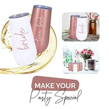 Glamorous Team Bride Tumblers Set for Weddings