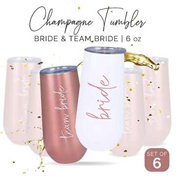 Glamorous Team Bride Tumblers Set for Weddings