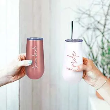 Glamorous Team Bride Tumblers Set for Weddings