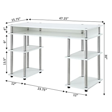 Convenience Concepts Designs2Go No Tools Desk for Home Office