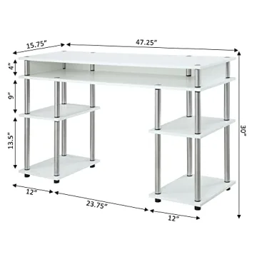 Convenience Concepts Designs2Go No Tools Desk for Home Office