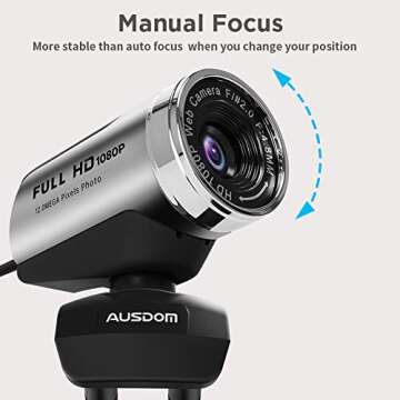 AUSDOM 1080P Webcam for HD Video Calling and Streaming