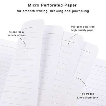 Huamxe Lined Journal Notebook, Hardcover Journal for Women, Medium 5.7 x 8.4 in, 160 Pages Thick Paper, Cute Aesthetic Floral College Ruled Notebook for Writing Journaling Work Office School, Flower