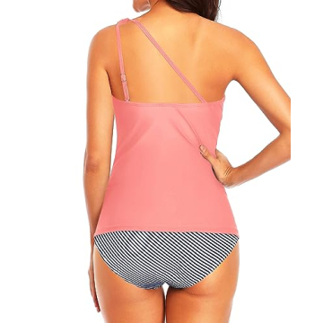 Shop Tempt Me Pink Striped Tankini for Confident Summer Style