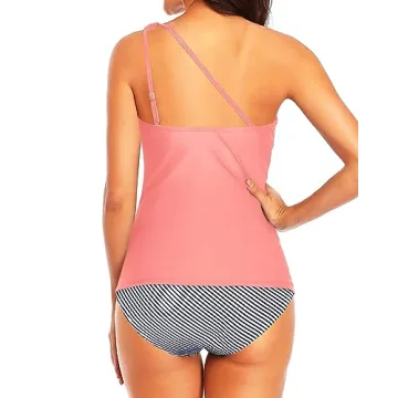 Shop Tempt Me Pink Striped Tankini for Confident Summer Style
