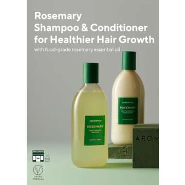 AROMATICA Rosemary Scalp Scaling Shampoo and Conditioner Set 13.53 fl.oz each – Vegan Hair Care Gi...