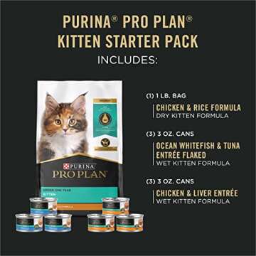 Purina Pro Plan Kitten Food Complete and Balanced Starter Kit – Dry and Wet Food Variety Pack