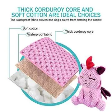 UNIWILAND Latest Squeaky Plush Dog Toys Pack for Puppy, Cute Soft 3 Pack Durable Stuffed Animal Dog Chew Toys with Squeakers for Teeth Cleaning, for Small Medium Large Dogs