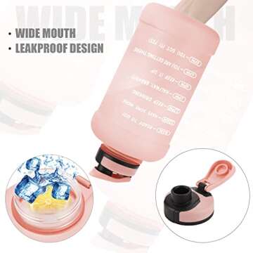 PASER Half Gallon/64oz Motivational Water Bottle with Time Marker & Straw,Leakproof Tritan BPA Free Water Jug,Ensure You Drink Enough Water Daily for Fitness,Gym and Outdoor Sports