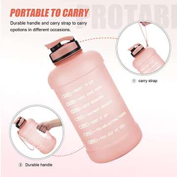 PASER Half Gallon/64oz Motivational Water Bottle with Time Marker & Straw,Leakproof Tritan BPA Free Water Jug,Ensure You Drink Enough Water Daily for Fitness,Gym and Outdoor Sports