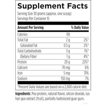 Designs for Health PurePea 20g Vegan Protein Powder