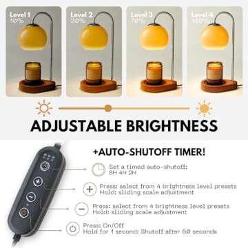 Kimikata Modern Candle Warmer Lamp with Timer and Dimmer, Dimmable Electric Candle Lamp Warmer, Wax ...