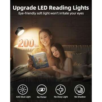 EZVALO LED Wall Mounted Lights, 5500mAh Rechargeable Wall Sconces Lamp, 3 Color Temps & Remote and Touch Control, 360°Rotation Dimmable Cordless Wall Light for Bedroom Reading Study Bedside (2 Pack)