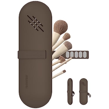 JDZJUCHU Travel Makeup Brush Holder – Stylish Silicone Organizer for Beauty Essentials