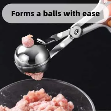 HAOHIZE Meatball Maker, Non Stick Meat Melon Baller Maker Stainless Steel Dough Meatball Scoop Ball Maker Small with Anti Slip Handles for Cake Pops, Melon Baller Scoop