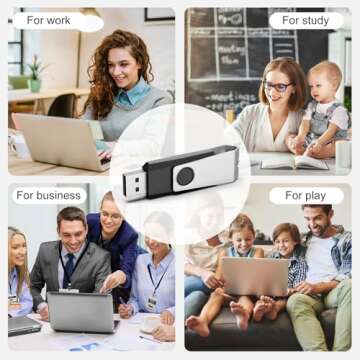 TOPESEL USB Storage Flash Drive, 5 Pack 32GB USB Flash Drives Memory Stick, USB Drive Thumb Drives USB Stick Flash Memory Stick Swivel USB 2.0 (32G,5PC, Black)