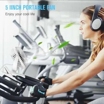 BESKAR Clip on Fan, 360° Rotation Quiet Stroller Fan with Strong Airflow,3 Speeds, Portable Small Fan with Sturdy Clamp,Perfect Personal Cooling Fan for Office Table Bedroom Kitchen